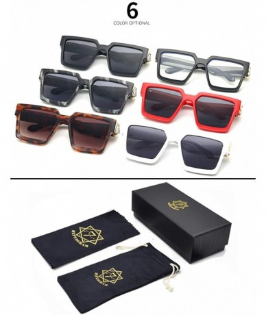 Square Square Sunglasses for Men Women Luxury Oversized Brand Designer UV400 Goggle Shades - CN196YTI2E3 $24.87