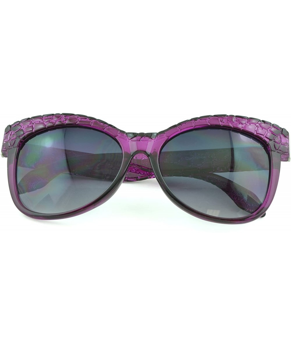 Oval Trendy Women's Fashion Retro Cat Eye Sunglasses - Assorted Colors - Orchid - CK129KB5XA7 $16.58