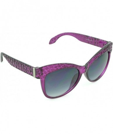 Oval Trendy Women's Fashion Retro Cat Eye Sunglasses - Assorted Colors - Orchid - CK129KB5XA7 $16.58