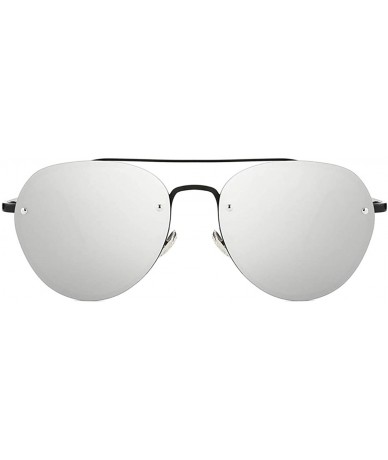 Round Women Polarized Sunglasses Metal Frame-Mirrored with 100% UV Protection Men - Black-silver - C318ICSZTM8 $26.01