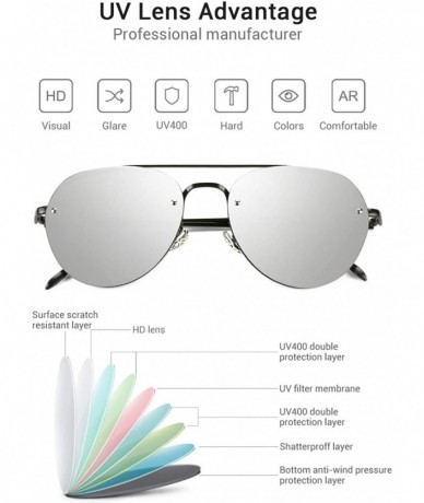 Round Women Polarized Sunglasses Metal Frame-Mirrored with 100% UV Protection Men - Black-silver - C318ICSZTM8 $26.01