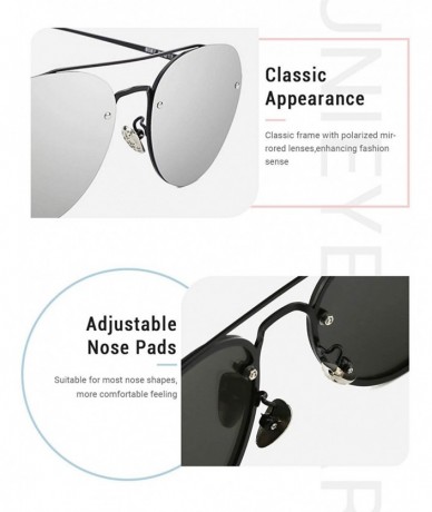 Round Women Polarized Sunglasses Metal Frame-Mirrored with 100% UV Protection Men - Black-silver - C318ICSZTM8 $26.01