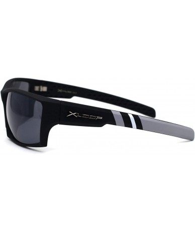 Sport Rubberized Matte Aerodynamic Squared Geometric Sport Sunglasses - Black Grey - C8195UDYRMT $22.94