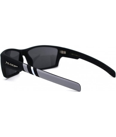 Sport Rubberized Matte Aerodynamic Squared Geometric Sport Sunglasses - Black Grey - C8195UDYRMT $22.94