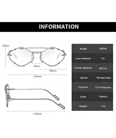 Rectangular Sunglasses Mirrored Irregular Glasses - Yellow - CY18UR495YX $22.89