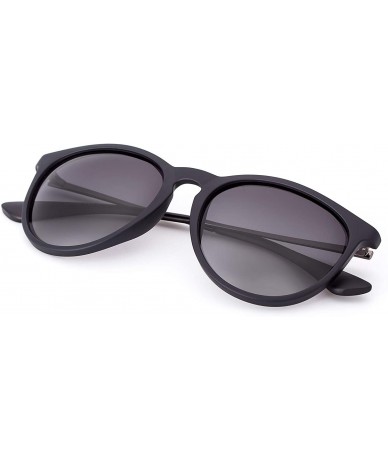 Round Classic Retro Polarized Round Sunglasses for Women Vintage Designer Style UV400 Protection - Black - CZ18ZKDIIHH $21.70