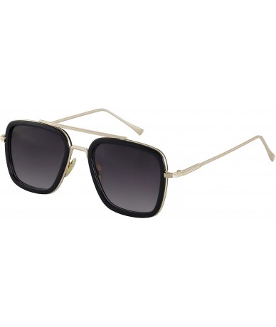 Aviator Retro Aviator Sunglasses Square Metal Frame for Men Women Spider Man Sunglasses - Gold - CO18WC5ROES $19.94