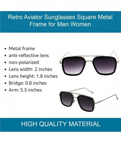 Aviator Retro Aviator Sunglasses Square Metal Frame for Men Women Spider Man Sunglasses - Gold - CO18WC5ROES $19.94