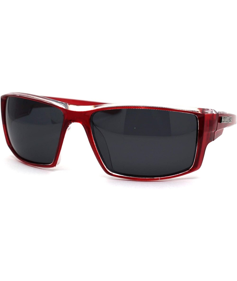 Sport Polarized 90s Sport Rectangle Light Weight Plastic Sunglasses - Red Black - CR195EDDA86 $23.28