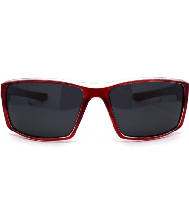 Sport Polarized 90s Sport Rectangle Light Weight Plastic Sunglasses - Red Black - CR195EDDA86 $23.28