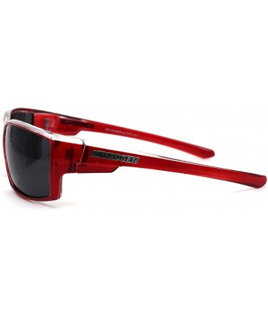 Sport Polarized 90s Sport Rectangle Light Weight Plastic Sunglasses - Red Black - CR195EDDA86 $23.28