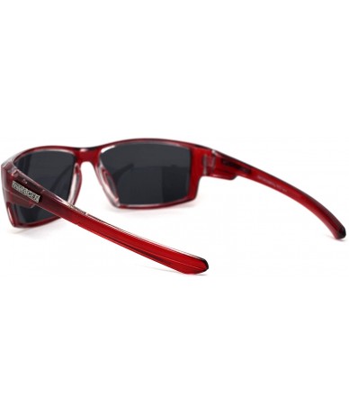 Sport Polarized 90s Sport Rectangle Light Weight Plastic Sunglasses - Red Black - CR195EDDA86 $23.28