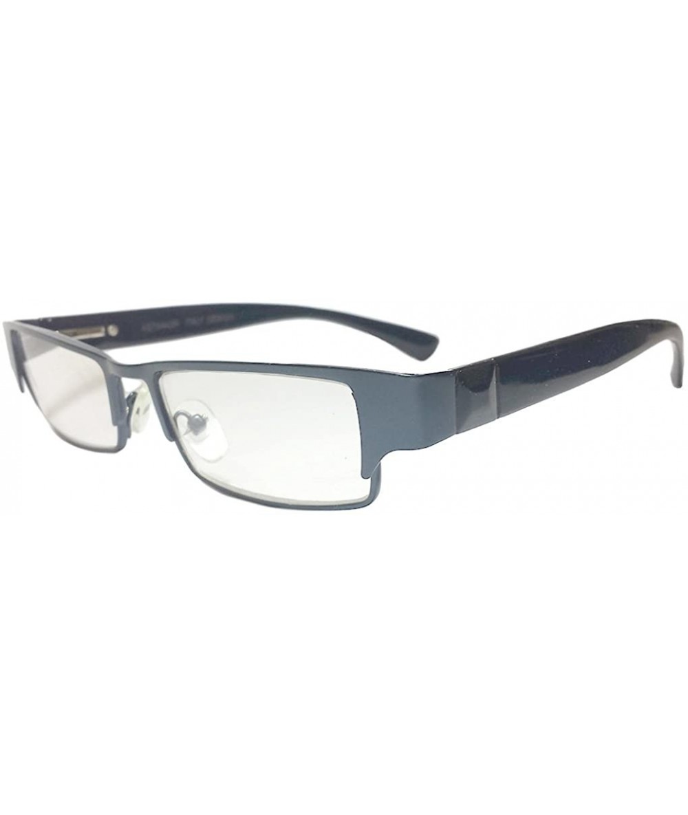 Rectangular Magnified Reading Glasses Rectangular Spring Hinge Frame - Blue - CO182GRINS0 $18.00