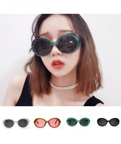 Round Sunglasses for Women Men Polarized uv Protection Fashion Vintage Round Classic Retro Mirrored Sun glasses - White - CG1...