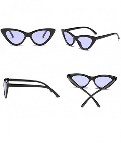 Oval Retro Vintage Narrow Cat Eye Sunglasses for Women Clout Goggles - Light Purple Len - C41922DI2NK $19.09