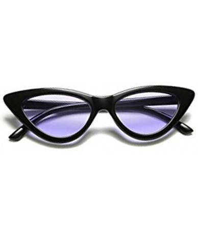 Oval Retro Vintage Narrow Cat Eye Sunglasses for Women Clout Goggles - Light Purple Len - C41922DI2NK $19.09