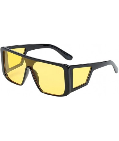 Rectangular Big Square Shaped Retro Style Goggle Style Sunglasses Oversized Vintage Glasses - A - CM196WW4E4O $18.05