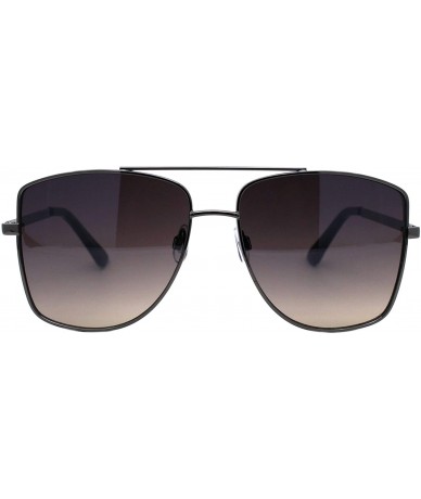 Square Air Force Sunglasses Unisex Fashion Square Metal Frame Pilot Shades UV 400 - Gunmetal (Brown Smoke) - CD196A0KMWY $24.24