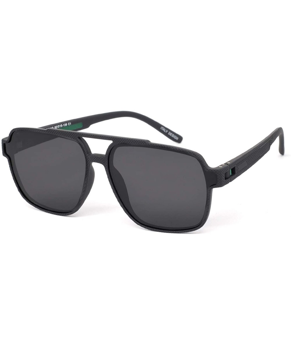 Aviator Polarized Aviator Sunglasses with UV Protection for Men TR90 Frame Classis Sunglasses Eyewear - Black Green - CF18WOM...