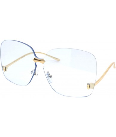 Oversized Womens Oversized Sunglasses Rimless Square Low Gold Temple UV 400 - Gold - C118XLL4MDO $21.29