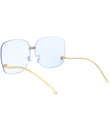 Oversized Womens Oversized Sunglasses Rimless Square Low Gold Temple UV 400 - Gold - C118XLL4MDO $21.29