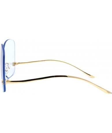 Oversized Womens Oversized Sunglasses Rimless Square Low Gold Temple UV 400 - Gold - C118XLL4MDO $21.29