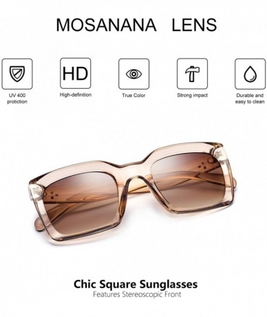 Cat Eye Square Sunglasses for Women Stylish Fashion Sunnies MS51805 - Transparent Brown - CU18RXI3DOL $23.74