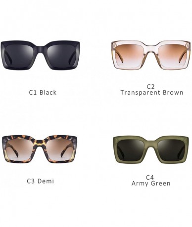 Cat Eye Square Sunglasses for Women Stylish Fashion Sunnies MS51805 - Transparent Brown - CU18RXI3DOL $23.74