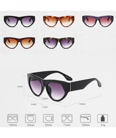 Oversized Retro cat eye sunglasses Oversized frame for Men Women UV Protection - Bright Black - CT18DWE2Z7O $20.30