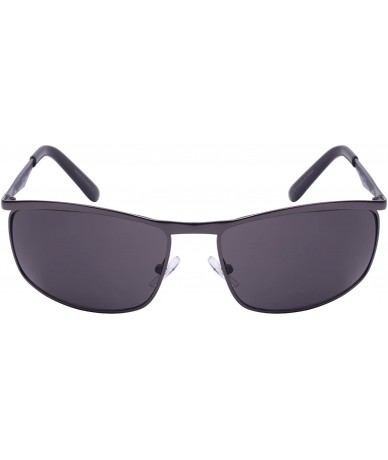 Square Men's Square Metal Top Frame Sunglasses 25076-SD - Matte Gunmetal - CH12608UQ9R $24.55