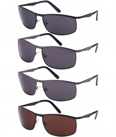 Square Men's Square Metal Top Frame Sunglasses 25076-SD - Matte Gunmetal - CH12608UQ9R $24.55