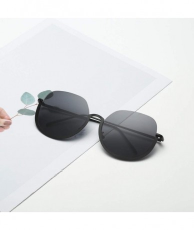 Wrap Half Frame Sunglasses Classic Design Mirror Sunglasses Vintage Womens Sunglasses - Blck - CA18TM4S0G9 $18.93