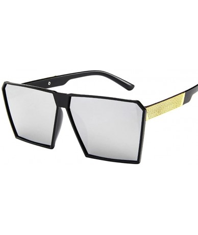 Goggle Rectangular Sunglasses Reflective Polarized Protection - CZ18QG0RUYI $14.79