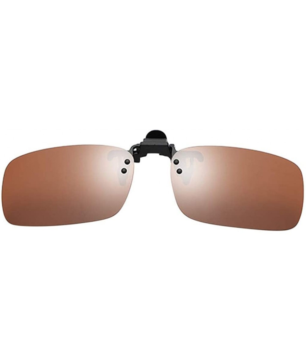 Sport Polarized Clip-on Sunglasses Anti-Glare Driving Glasses for Prescription Glasses - Coffee - CY1947UQ25O $14.18