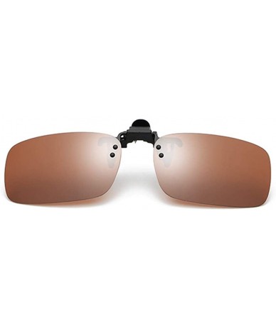 Sport Polarized Clip-on Sunglasses Anti-Glare Driving Glasses for Prescription Glasses - Coffee - CY1947UQ25O $14.18