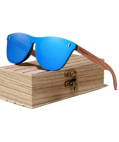 Oval Wood Sunglasses Vintage Polarized Men's Natural Wooden Eyewear Accessories - Purple Bubinga Wood - CM194OW8RUR $61.20