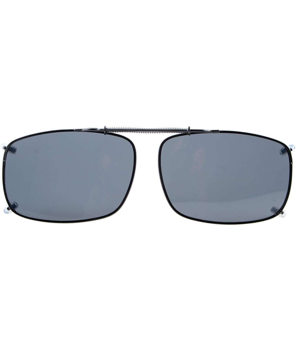 Shield Metal Frame Rim Polarized Lens Clip On Sunglasses 5437MM - C60-grey - CX12MZ3KGQF $19.59