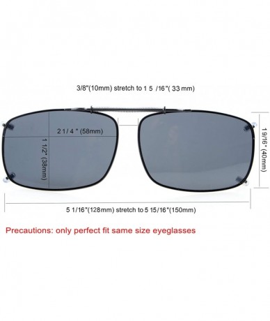 Shield Metal Frame Rim Polarized Lens Clip On Sunglasses 5437MM - C60-grey - CX12MZ3KGQF $19.59