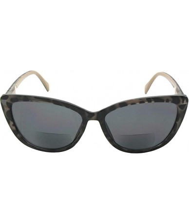 Cat Eye Cat Eye Women's Bifocal Sunglasses B84 - Animal Print Gray Lenses - CY18OTG75CH $28.01