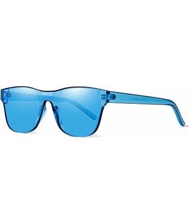 Rimless One Piece Rimless Tinted Sunglasses Transparent Candy Color Glasses - 009-8pack - CK18E0KL0XA $48.47