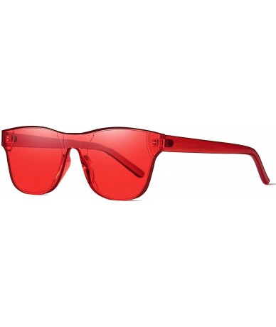 Rimless One Piece Rimless Tinted Sunglasses Transparent Candy Color Glasses - 009-8pack - CK18E0KL0XA $48.47