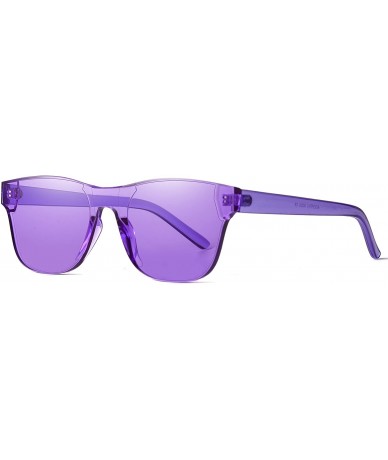 Rimless One Piece Rimless Tinted Sunglasses Transparent Candy Color Glasses - 009-8pack - CK18E0KL0XA $48.47