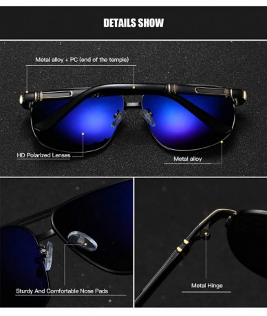 Aviator Men Aviator Sunglasses Polarized 2 Beams UV 400 Protection with case 60MM Classic Vintage Retro 90082 - C018X5EN9I4 $...