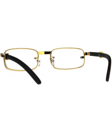 Rectangular Mens Exposed Lens Narrow Rectangular Hustler OG Sunglasses - Gold Clear - CM189I4YYEO $22.64