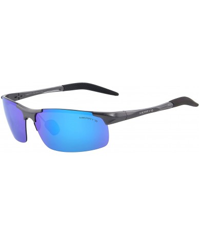 Sport Men's Sports Fashion Driving Polarized Sunglasses for Men-Unbreakable Frame Rimless Shades S8277 - Gray&blue - CN17YG9W...