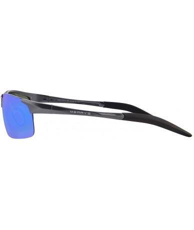 Sport Men's Sports Fashion Driving Polarized Sunglasses for Men-Unbreakable Frame Rimless Shades S8277 - Gray&blue - CN17YG9W...