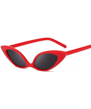 Cat Eye Women Cat Eye Sunglasses Vintage Small Sun Glasses Female Eyeglasses Red Black - Red Black - CY196R9U00Z $19.71