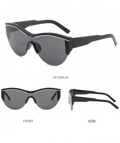 Goggle Fashion New One-piece Cat Sunglasses Brand Designer Ultralight Lady Glasses UV400 - Grey - CI18U4ANEXI $24.24