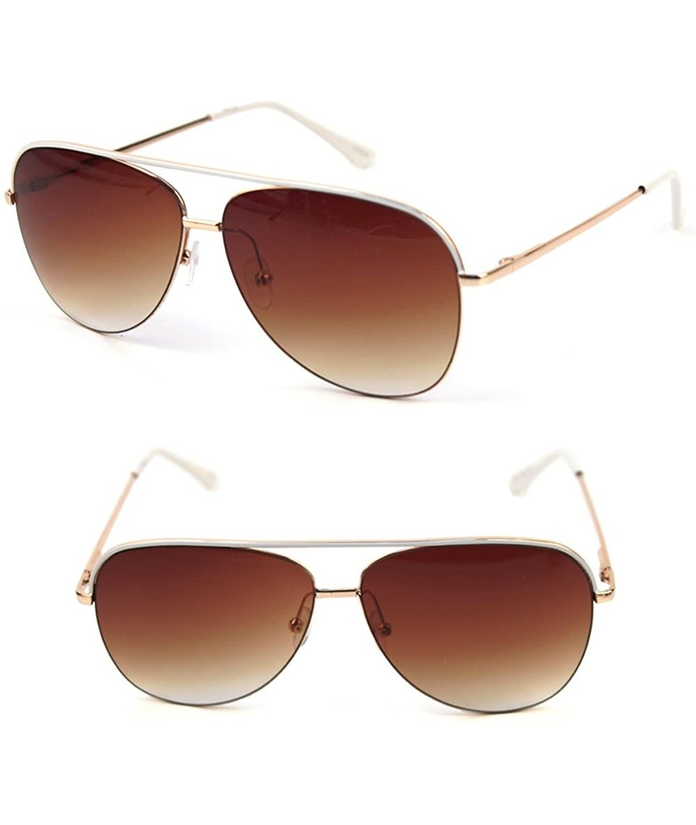 Aviator Top Line Metal Aviator Sunglasses P4102 - Gold - C517YT2URM3 $20.59