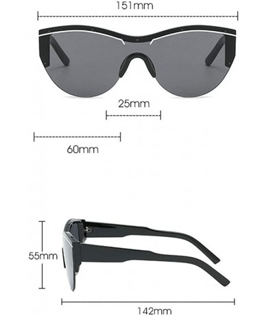 Goggle Fashion New One-piece Cat Sunglasses Brand Designer Ultralight Lady Glasses UV400 - Grey - CI18U4ANEXI $24.24